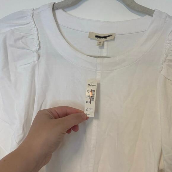 NWT Madewell Puff-Sleeve Tee In White Size XS - Picture 5 of 8
